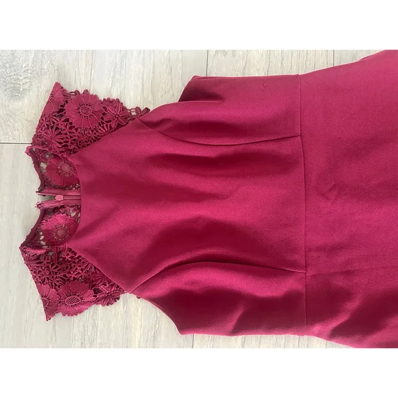 Lulus Burgundy Lace Open Shoulder Bodycon Mini Dress Medium - Picture 3 of 9